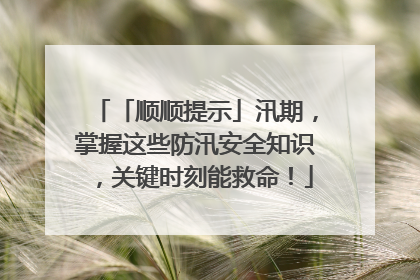 「顺顺提示」汛期，掌握这些防汛安全知识，关键时刻能救命！
