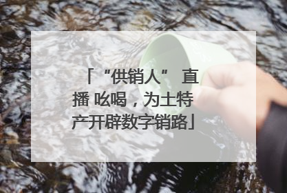 “供销人” 直播 吆喝，为土特产开辟数字销路