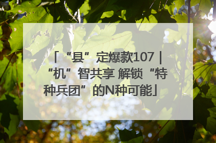 “县”定爆款107｜“机”智共享 解锁“特种兵团”的N种可能