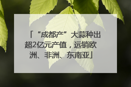 “成都产”大蒜种出超2亿元产值，远销欧洲、非洲、东南亚