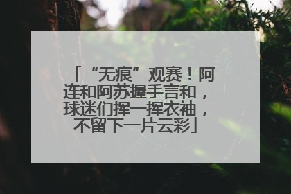 “无痕”观赛！阿连和阿苏握手言和，球迷们挥一挥衣袖，不留下一片云彩