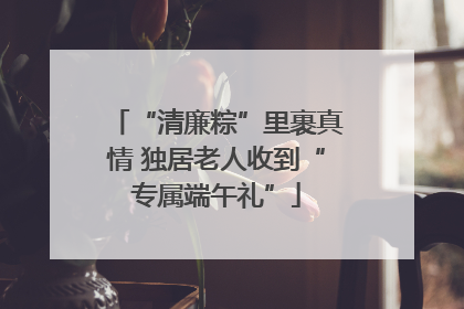 “清廉粽”里裹真情 独居老人收到“专属端午礼”