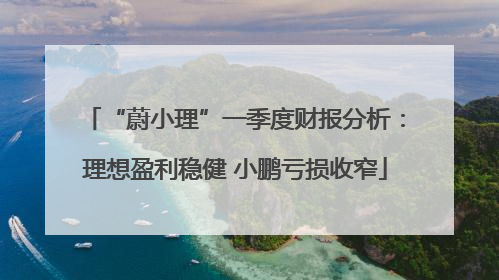 “蔚小理”一季度财报分析：理想盈利稳健 小鹏亏损收窄