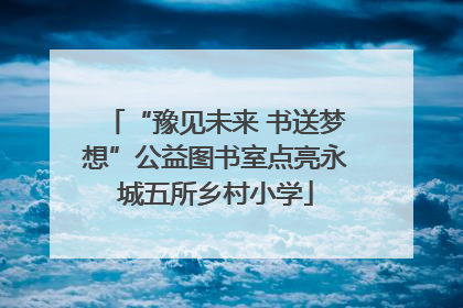 “豫见未来 书送梦想”公益图书室点亮永城五所乡村小学