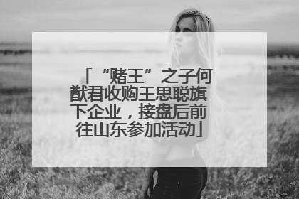 “赌王”之子何猷君收购王思聪旗下企业，接盘后前往山东参加活动