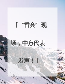 “香会”现场，中方代表发声！