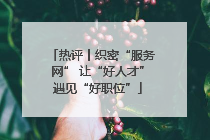 热评丨织密“服务网” 让“好人才”遇见“好职位”