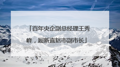 百年央企副总经理王秀峰，履新直辖市副市长