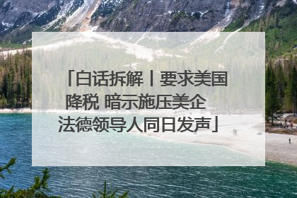 白话拆解丨要求美国降税 暗示施压美企 法德领导人同日发声