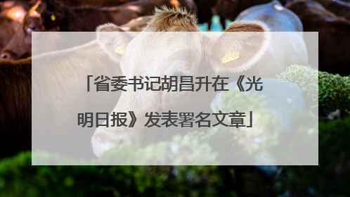 省委书记胡昌升在《光明日报》发表署名文章
