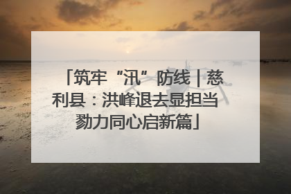 筑牢“汛”防线｜慈利县：洪峰退去显担当 勠力同心启新篇