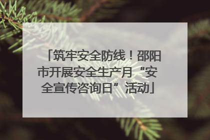 筑牢安全防线！邵阳市开展安全生产月“安全宣传咨询日”活动