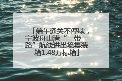 端午通关不停歇，宁波舟山港“一带一路”航线进出境集装箱1.48万标箱
