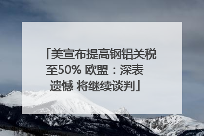 美宣布提高钢铝关税至50% 欧盟：深表遗憾 将继续谈判