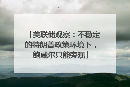 美联储观察：不稳定的特朗普政策环境下，鲍威尔只能旁观