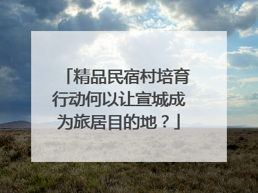 精品民宿村培育行动何以让宣城成为旅居目的地？
