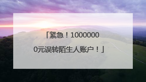 紧急！10000000元误转陌生人账户！