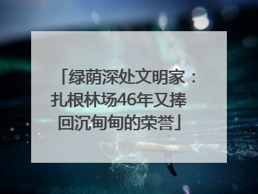 绿荫深处文明家：扎根林场46年又捧回沉甸甸的荣誉