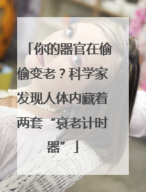 你的器官在偷偷变老？科学家发现人体内藏着两套“衰老计时器”