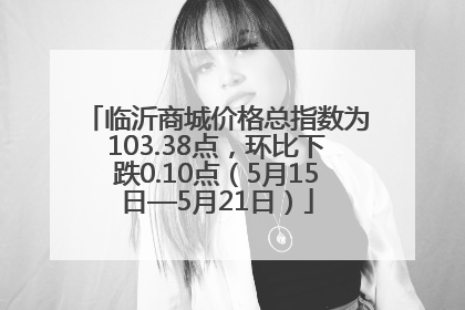 临沂商城价格总指数为103.38点，环比下跌0.10点（5月15日—5月21日）