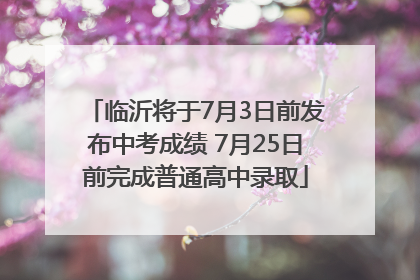 临沂将于7月3日前发布中考成绩 7月25日前完成普通高中录取