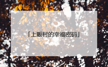 上畈村的幸福密码