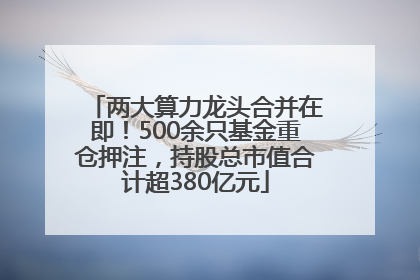 两大算力龙头合并在即！500余只基金重仓押注，持股总市值合计超380亿元