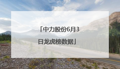 中力股份6月3日龙虎榜数据