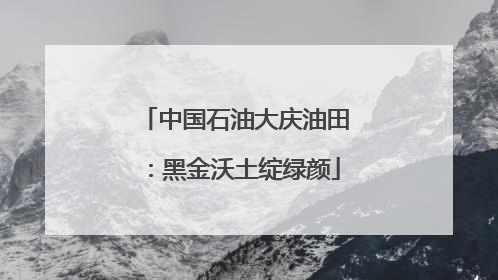 中国石油大庆油田：黑金沃土绽绿颜
