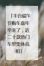 丰台端午节购车嘉年华来了，近二十款热门车型集体亮相