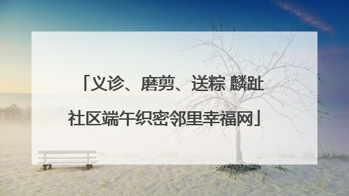 义诊、磨剪、送粽 麟趾社区端午织密邻里幸福网