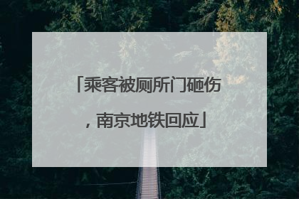 乘客被厕所门砸伤，南京地铁回应