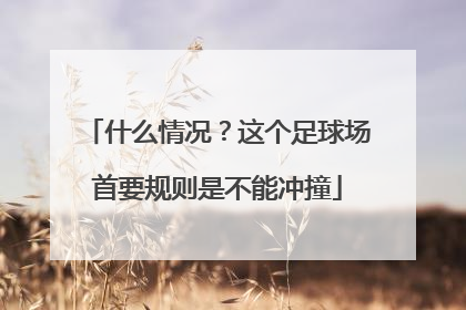 什么情况？这个足球场首要规则是不能冲撞