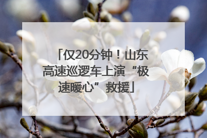 仅20分钟！山东高速巡逻车上演“极速暖心”救援