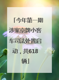 今年第一期涉案京牌小客车司法处置启动，共618辆