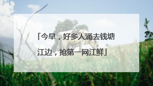 今早，好多人涌去钱塘江边，抢第一网江鲜