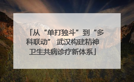 从“单打独斗”到“多科联动” 武汉构建精神卫生共病诊疗新体系
