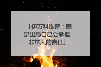伊万科维奇：国足出局自己会承担非常大的责任