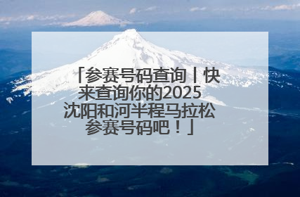 参赛号码查询丨快来查询你的2025沈阳和河半程马拉松参赛号码吧！