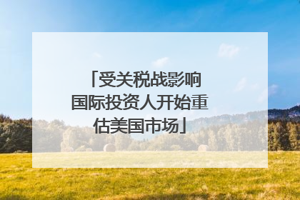 受关税战影响 国际投资人开始重估美国市场