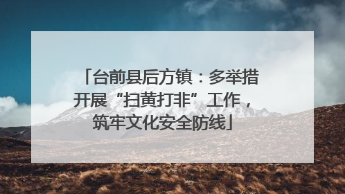 台前县后方镇：多举措开展“扫黄打非”工作，筑牢文化安全防线