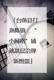 台前县打渔陈镇：“小网格”铺就基层治理新图景