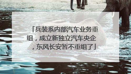 兵装系内部汽车业务重组，成立新独立汽车央企，东风长安暂不重组了