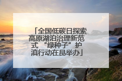 全国低碳日探索高原湖泊治理新范式 “绿种子”护滇行动在昆举办
