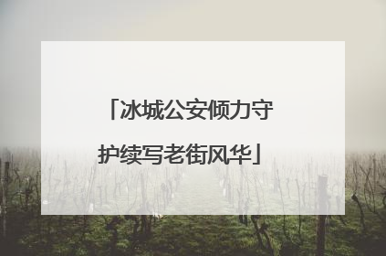 冰城公安倾力守护续写老街风华