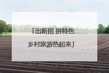 出新招 拼特色 乡村旅游热起来