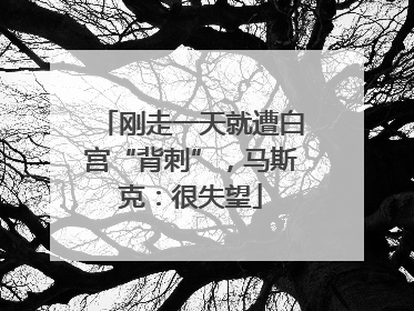 刚走一天就遭白宫“背刺”，马斯克：很失望