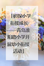 初探小学 衔接成长——青岛淮阳路小学开展幼小衔接活动