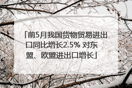 前5月我国货物贸易进出口同比增长2.5% 对东盟、欧盟进出口增长