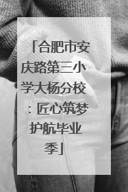 合肥市安庆路第三小学大杨分校：匠心筑梦 护航毕业季